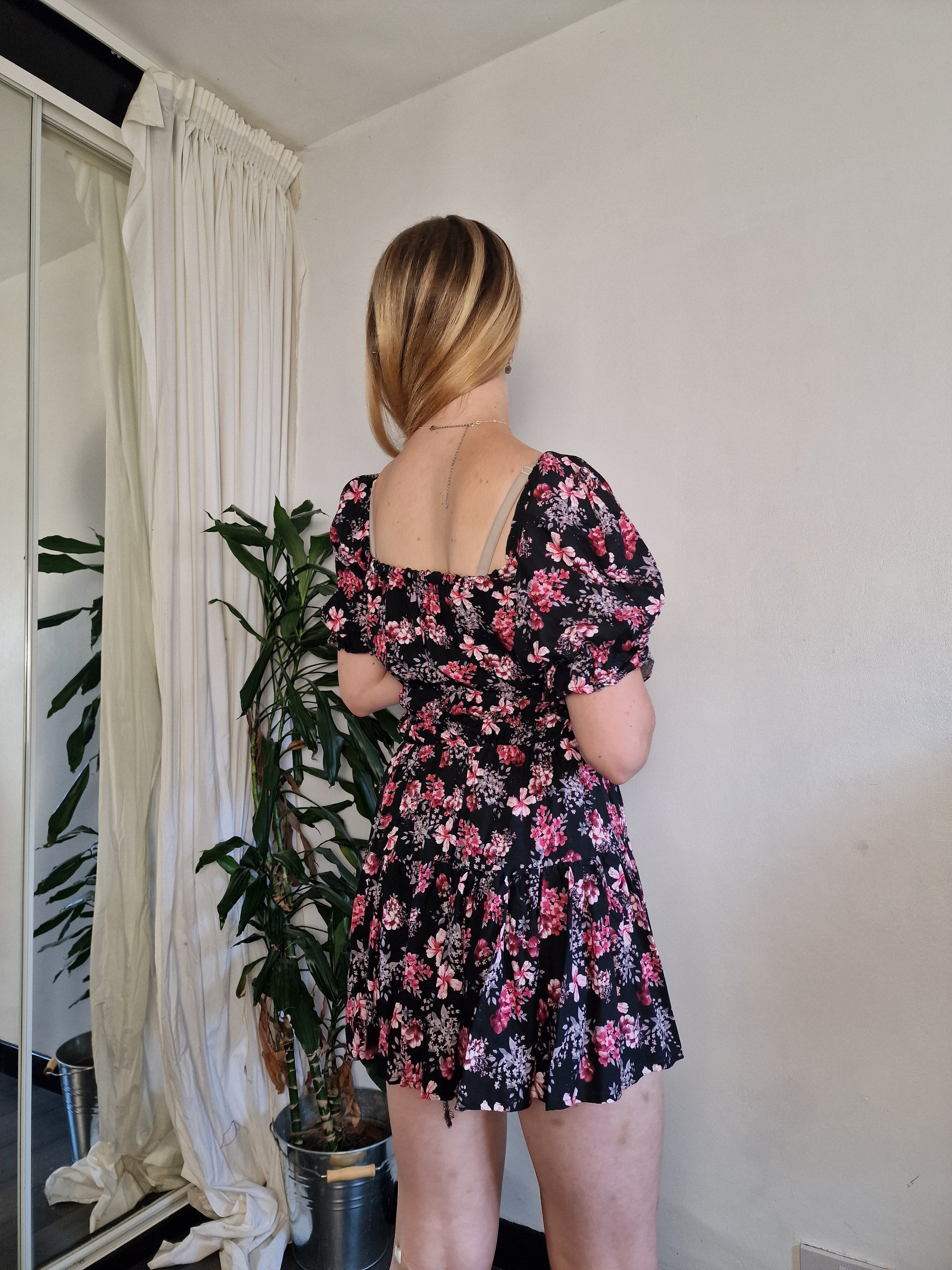 Pink floral mini dress (sample UK 6/8)