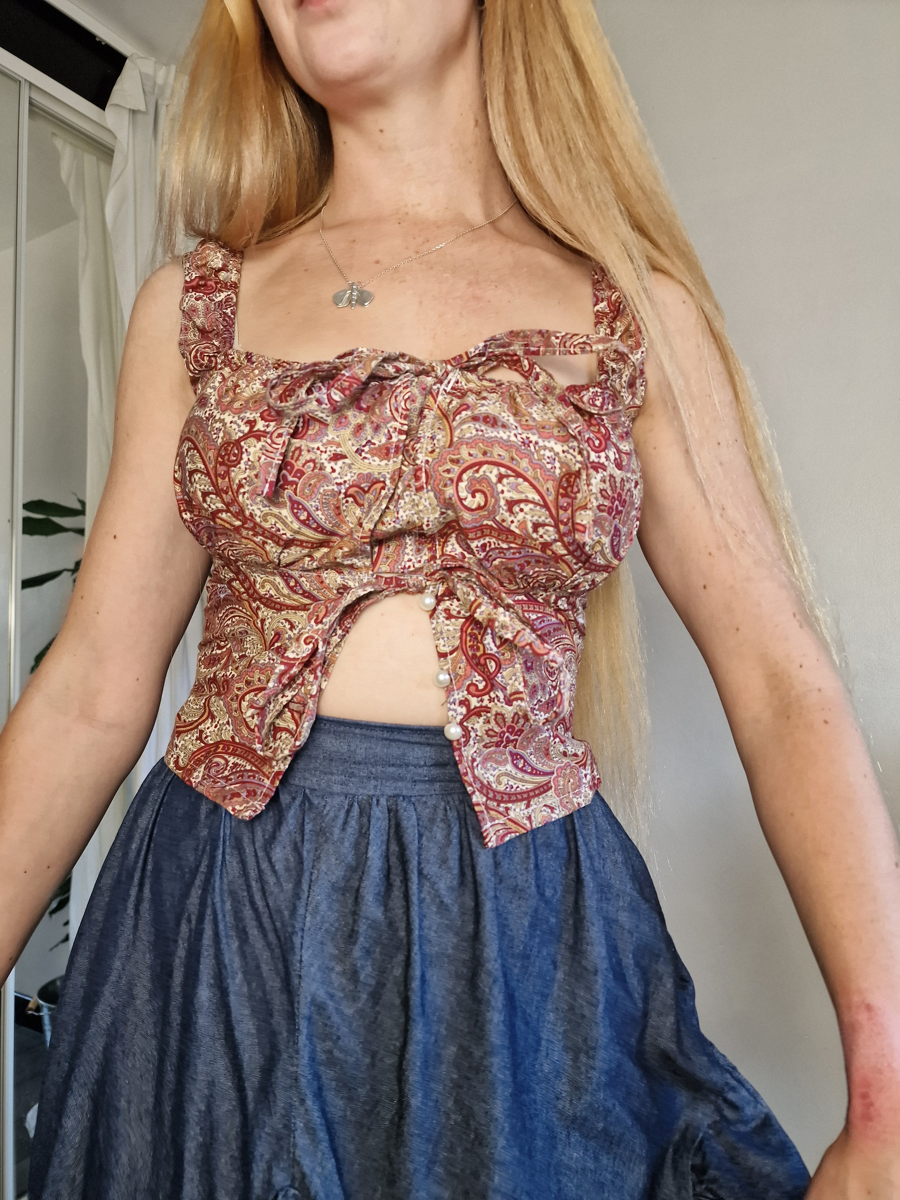 Tie front milkmaid (sample UK 6/8)