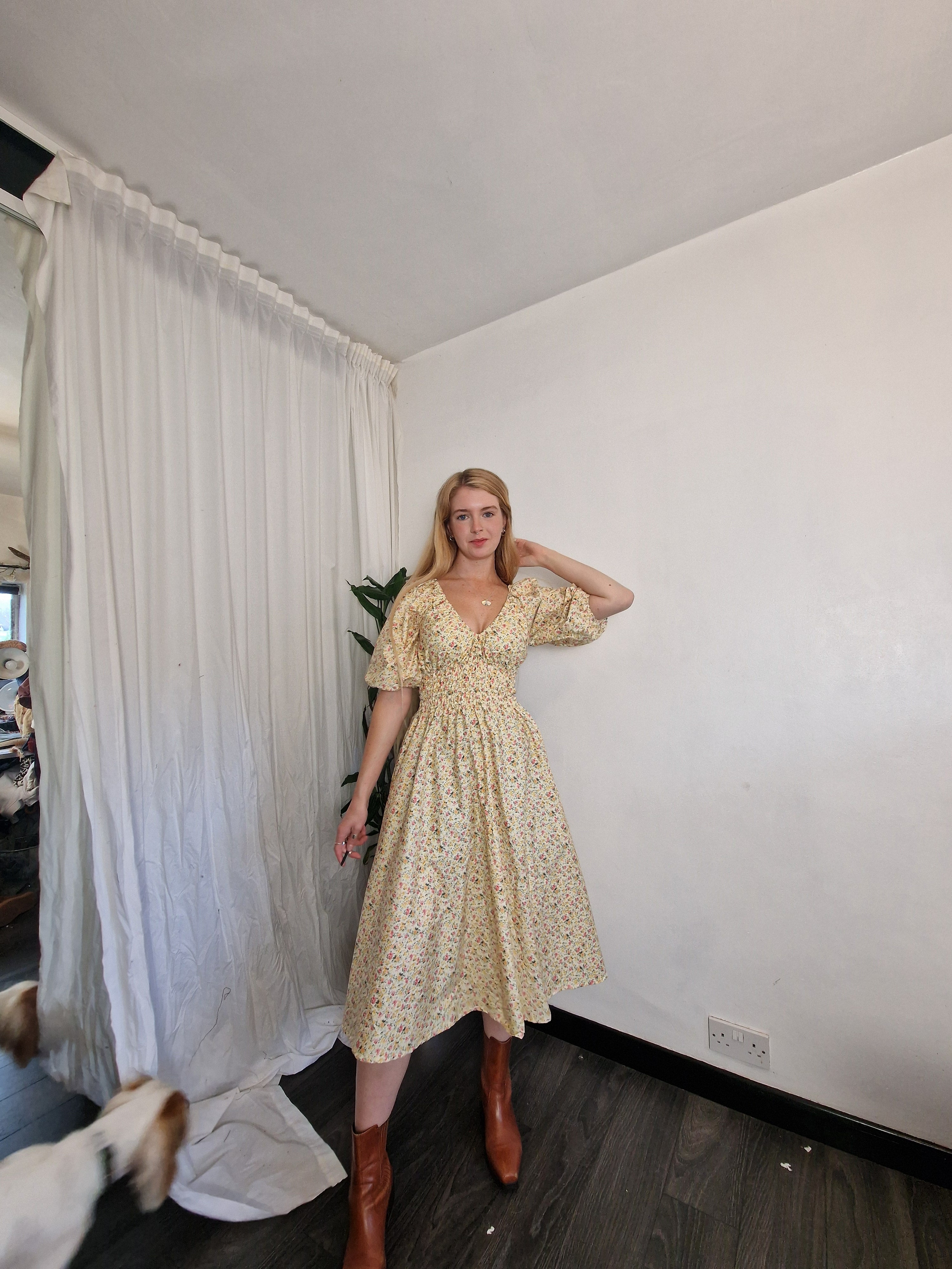 Garden Dress, 5 neckline styles available, optional bow